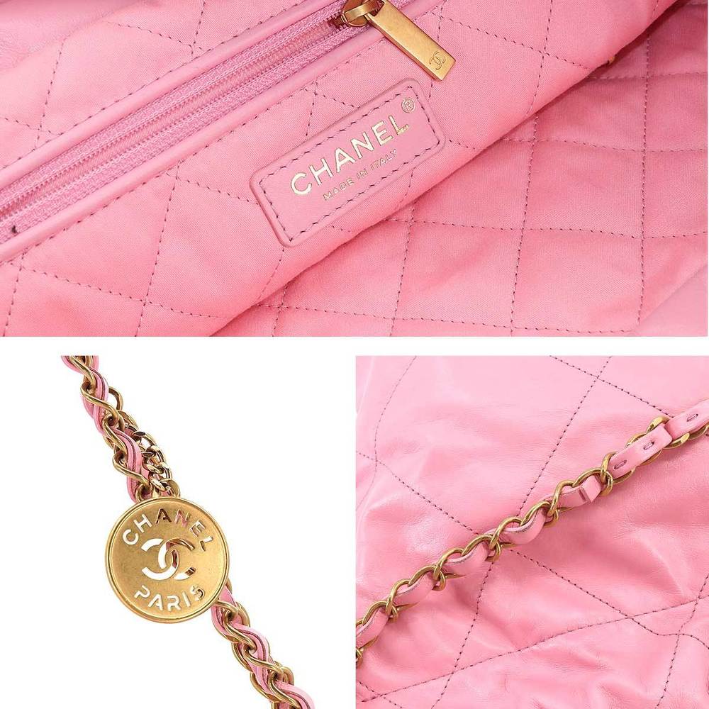 Chanel 22 leather bag Chanel Pink in Leather - 36806707