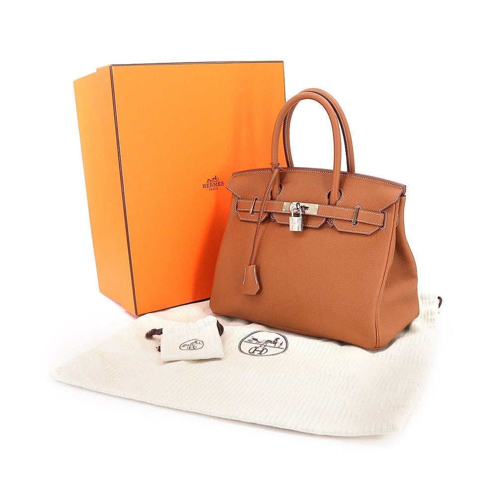 Hermes Birkin 30 Orange Clemence Gold Hardware