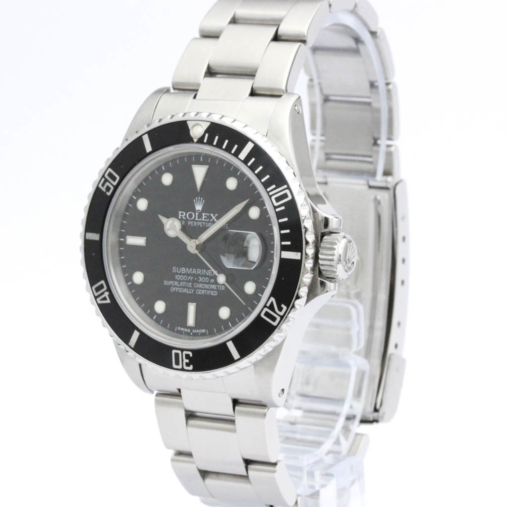 Polished ROLEX Submariner Triple Zero Steel Automatic Mens Watch 168000 BF560826