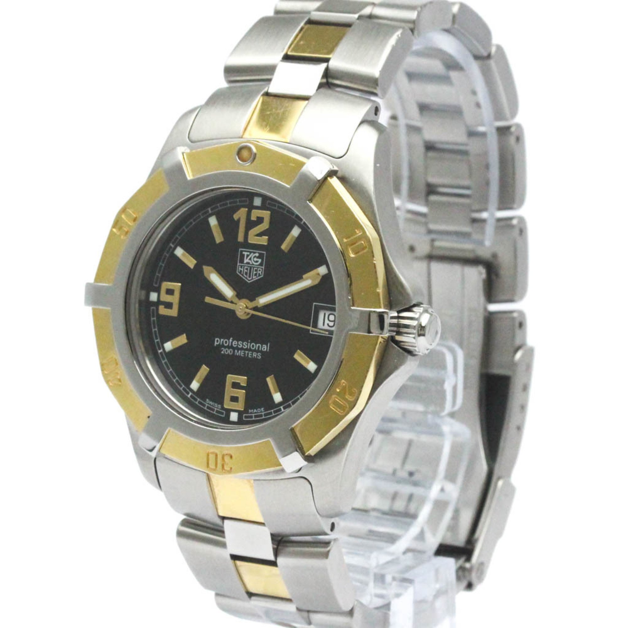 Polished TAG HEUER 2000 Exclusive 18K Yellow Gold Steel Watch WN1154 BF561045