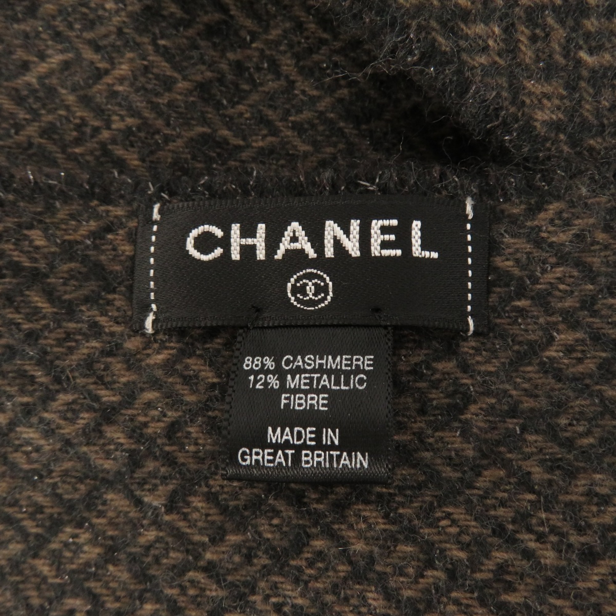Chanel coco mark muffler cashmere/metallic fiber Ladies CHANEL