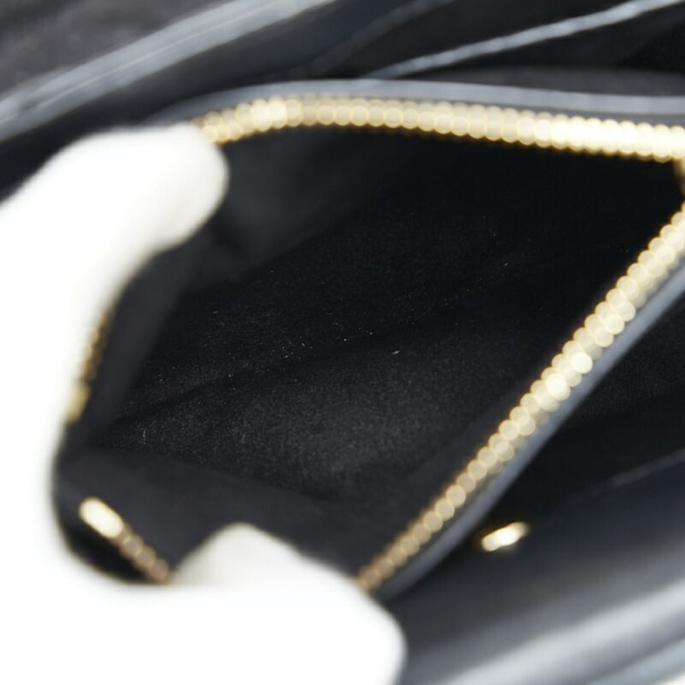 Michael Kors shoulder bag black gold leather ladies