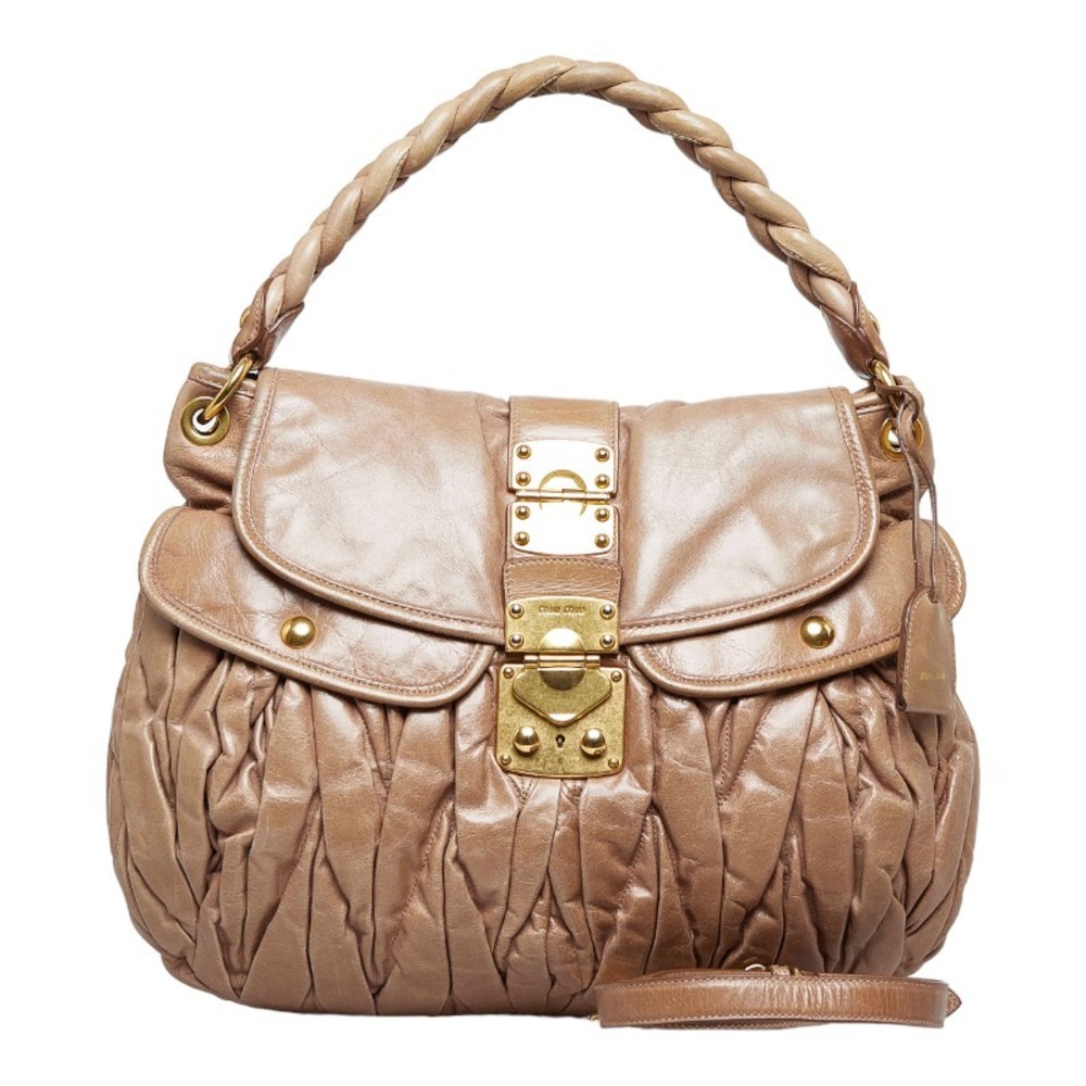 Miu Miu Brown Leather Shoulder Bag Miu Miu