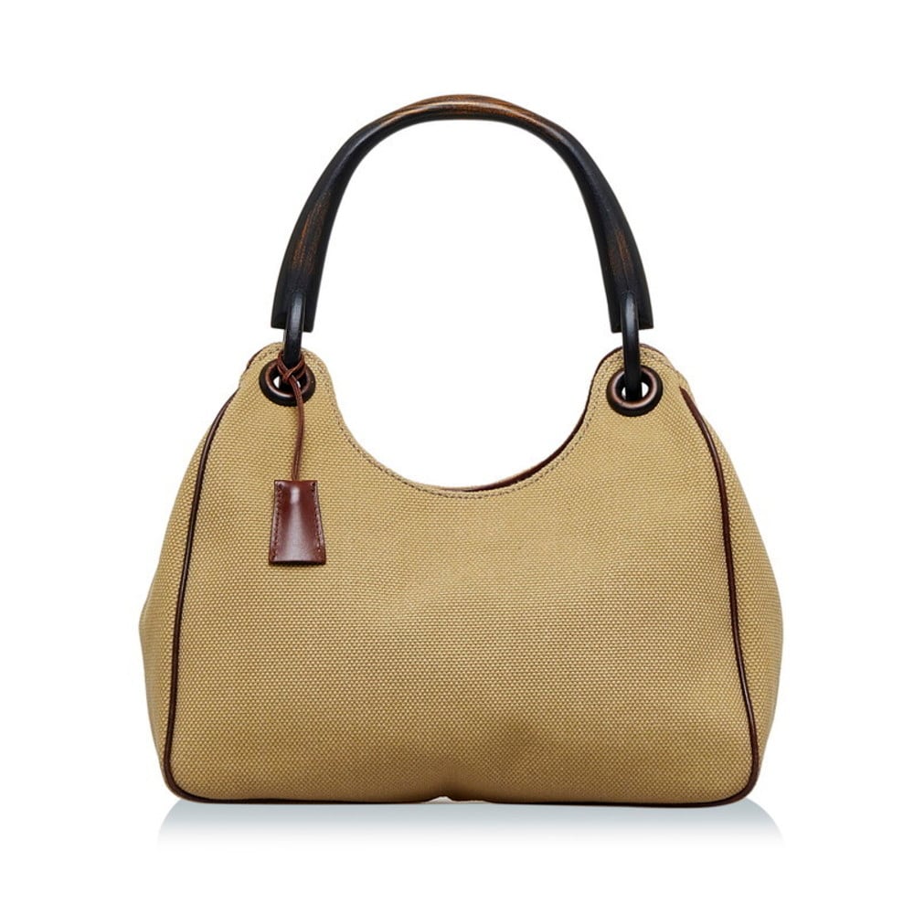 GUCCI Hobo Wooden Handle Shoulder Handbag 