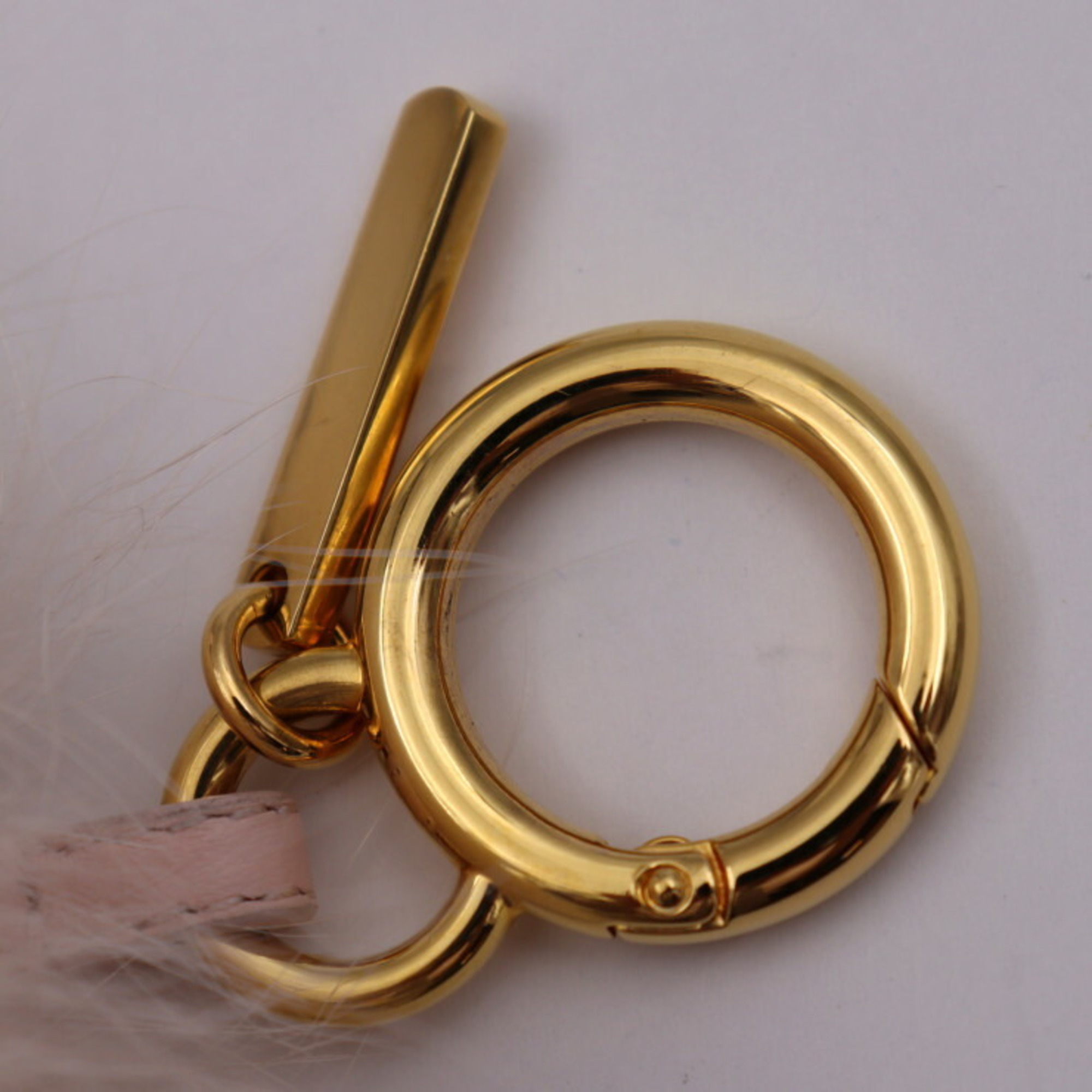 FENDI Fendi Monster Bag Bugs Keychain 7AR688 Fur Metal Leather Pink Series Gold Hardware Bugseye Key Ring Charm