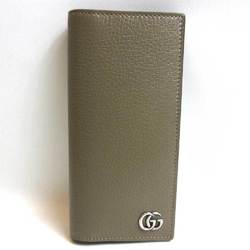 Gucci Long Wallet GG Marmont Leather Bifold 428740 Khaki GUCCI