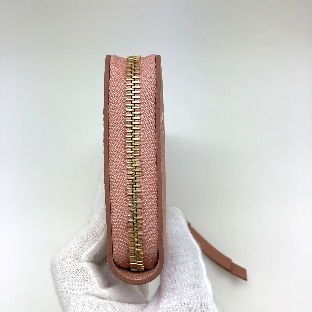 LOUIS VUITTON Louis Vuitton Zippy Wallet M81645 Leather Implant Rose Trianon  Claim Gold Hardware Round Zipper Long Women's