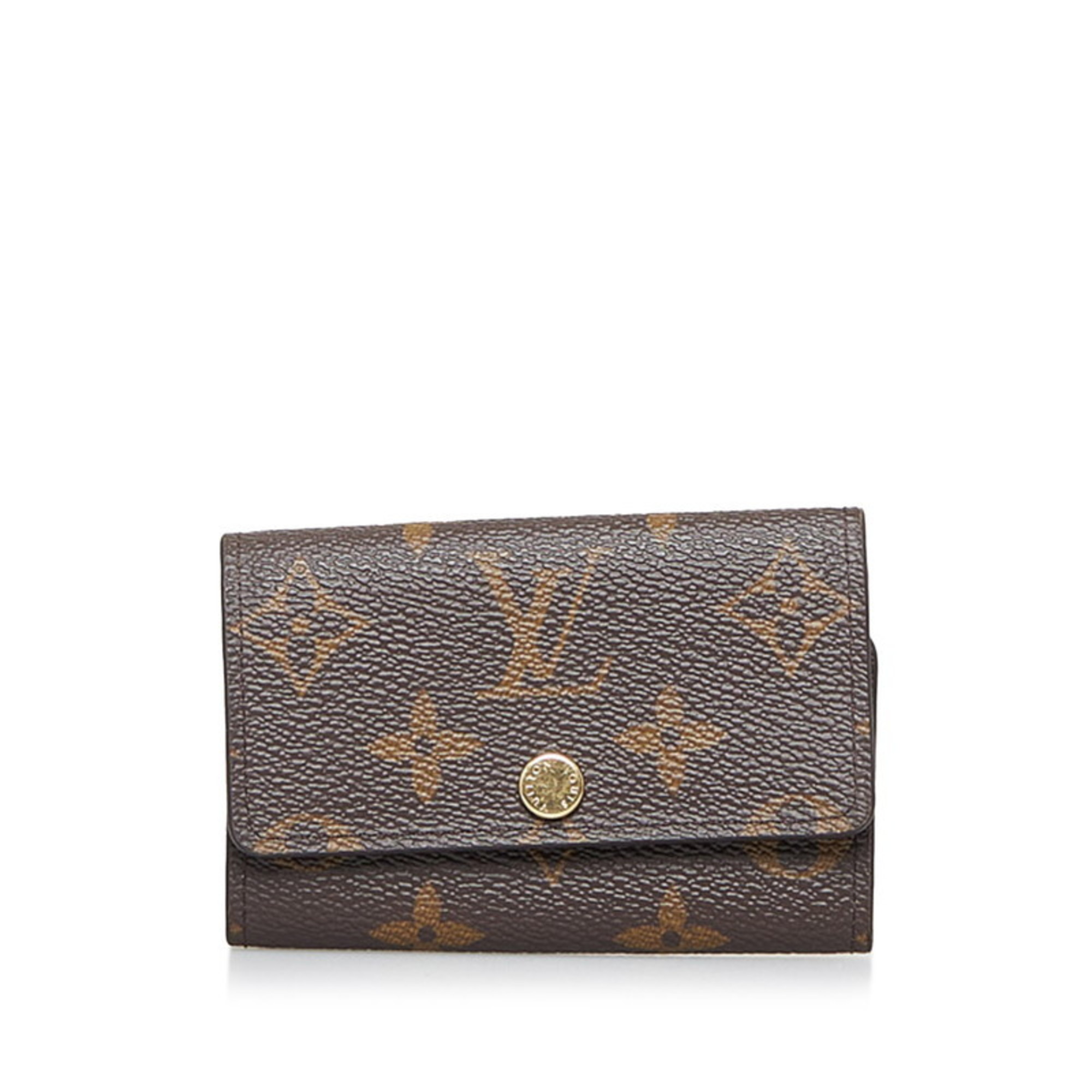 Louis Vuitton Monogram Multicle 6 Key Case M60701 Brown Fuchsia PVC Leather Ladies LOUIS VUITTON
