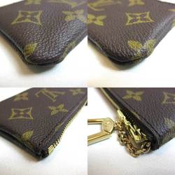 Louis Vuitton Pochette Cle Brown With Key Ring Coin Case Purse