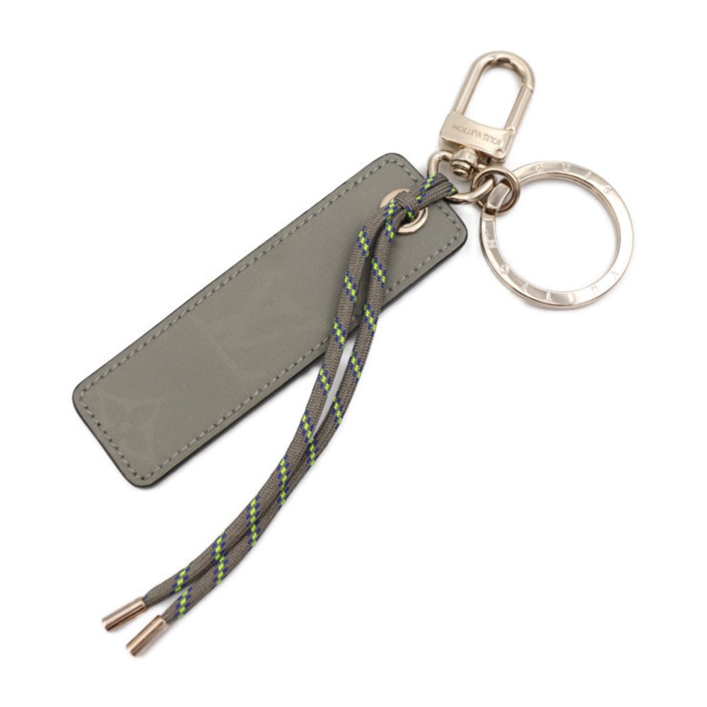 LOUIS VUITTON Louis Vuitton Portocre Tag Monogram Fluo Keychain MP2126  Titanium Canvas Gray Series Silver Hardware Key Ring Bag Charm | eLADY