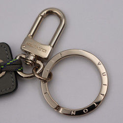 LOUIS VUITTON Louis Vuitton Portocre Tag Monogram Fluo Keychain MP2126 Titanium Canvas Gray Series Silver Hardware Key Ring Bag Charm