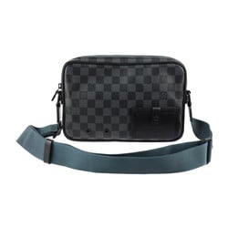 LOUIS VUITTON Louis Vuitton Alpha Messenger Shoulder Bag N40188 Damier Graphite Canvas Leather Black