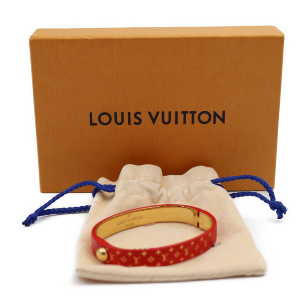 Louis Vuitton Cuff Nanogram Monogram Bangle Bracelet Rigid M67197 Red Gold