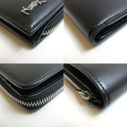 Saint Laurent bi-fold wallet silver metal fittings black leather 644587 SAINTLAURENT