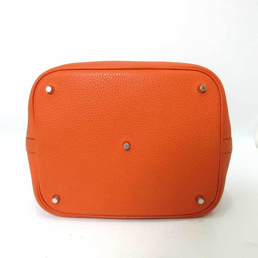 HERMES Bag Picotin Lock GM Orange Silver Hardware Handbag Tote Ladies