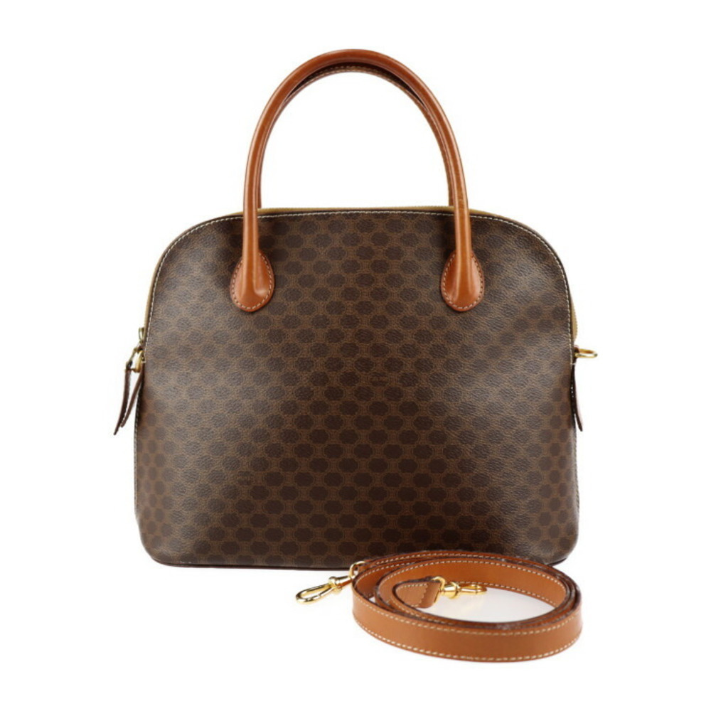 CELINE Celine handbag PVC leather brown gold metal fittings