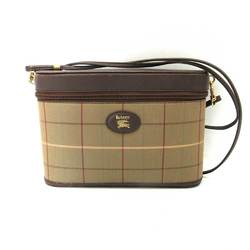 Burberry Bag Mini Shoulder Plaid Multicolor Brown Pochette Diagonal Women's Canvas x Leather BURBERRY