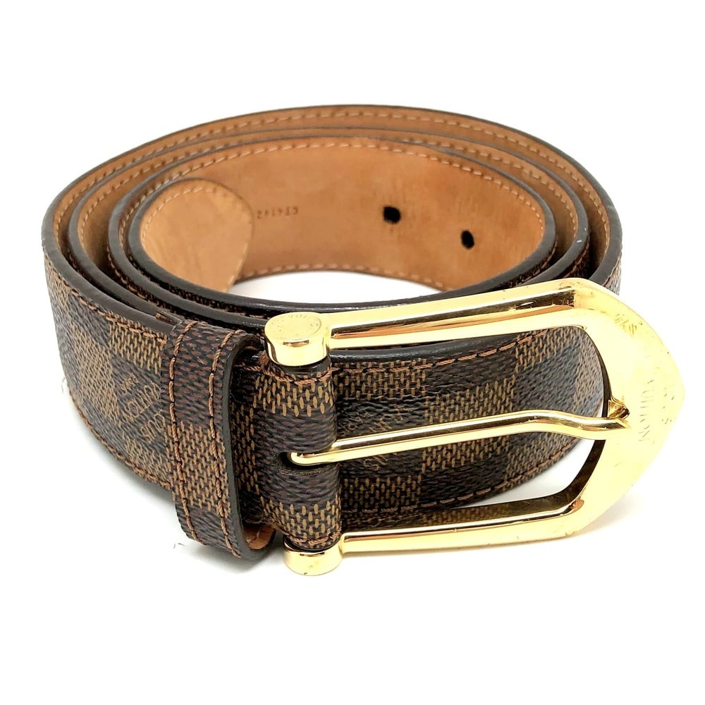 louis vuitton brown and gold belt