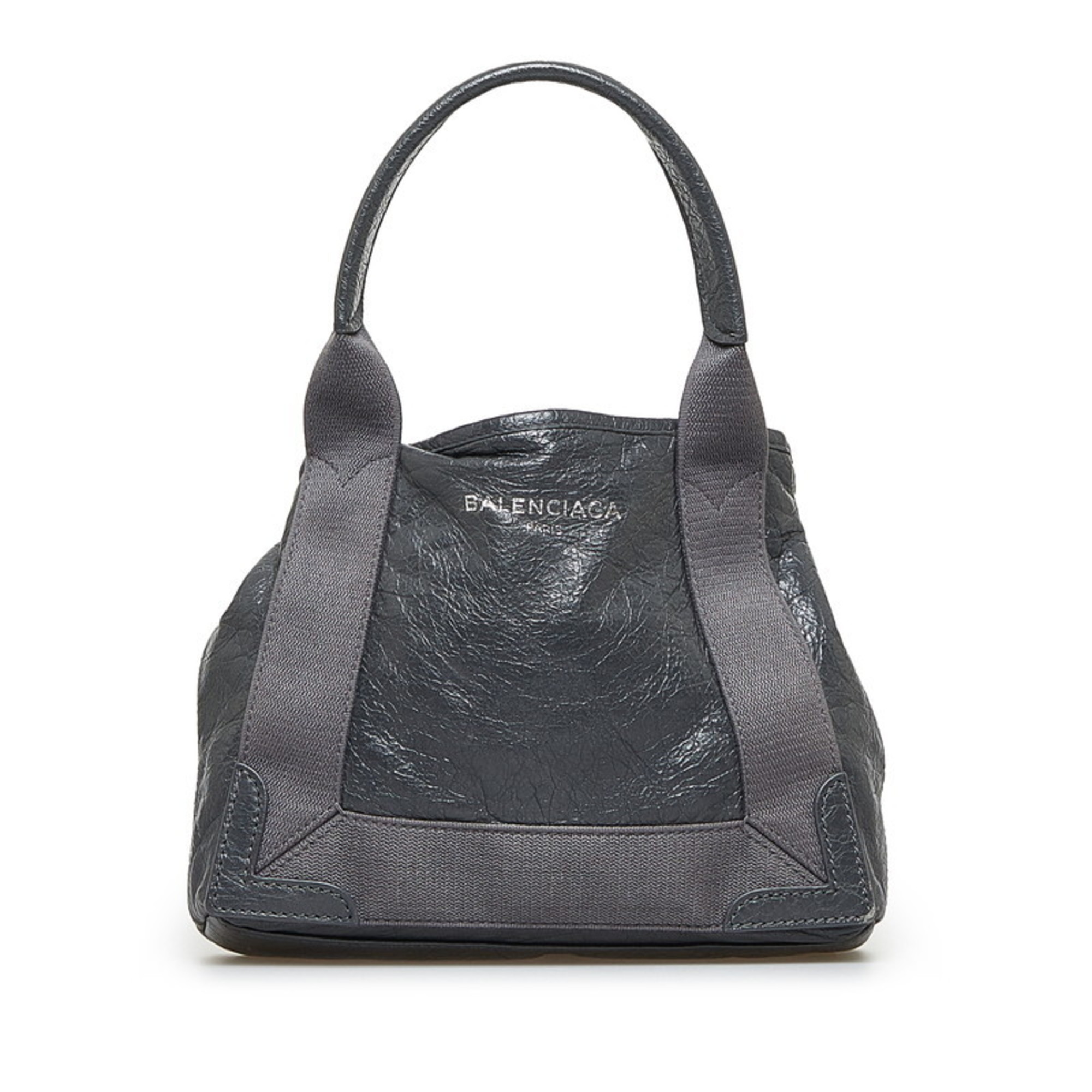 Balenciaga navy cabas XS handbag shoulder bag 390346 gray leather ladies BALENCIAGA