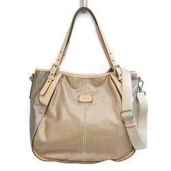 Tod's G-line Women's Leather,Coated Canvas Handbag,Shoulder Bag Beige,Gray
