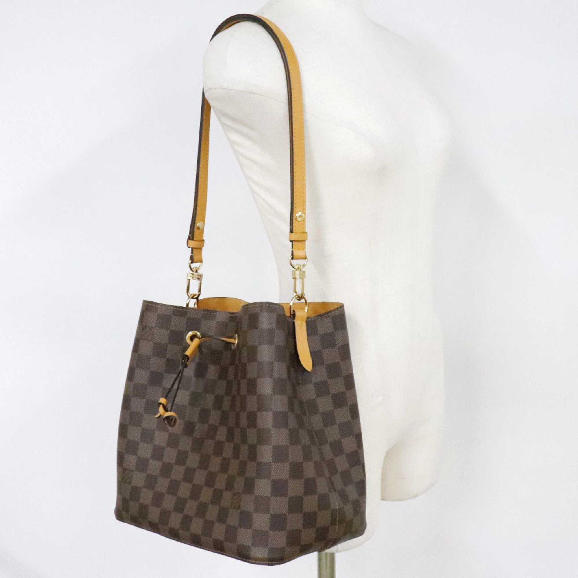 Louis Vuitton Neonoe N40213 Damier Canvas Brown Women's Shoulder Bag