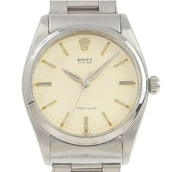 Rolex Big Oyster Precision Rivet Bracelet cal.1210 6424 Stainless Steel Silver Manual Winding Men's White Dial Watch
