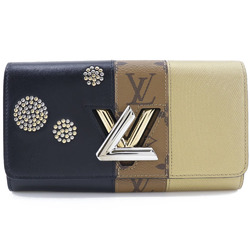 Louis Vuitton LOUIS VUITTON Bifold Wallet Compact Monogram Canvas/Leather  Brown x Navy Red Men's M63041 99551g | eLADY Globazone