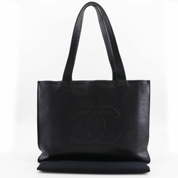 Chanel Coco Mark Matte Caviar Skin Black Women's Tote Bag