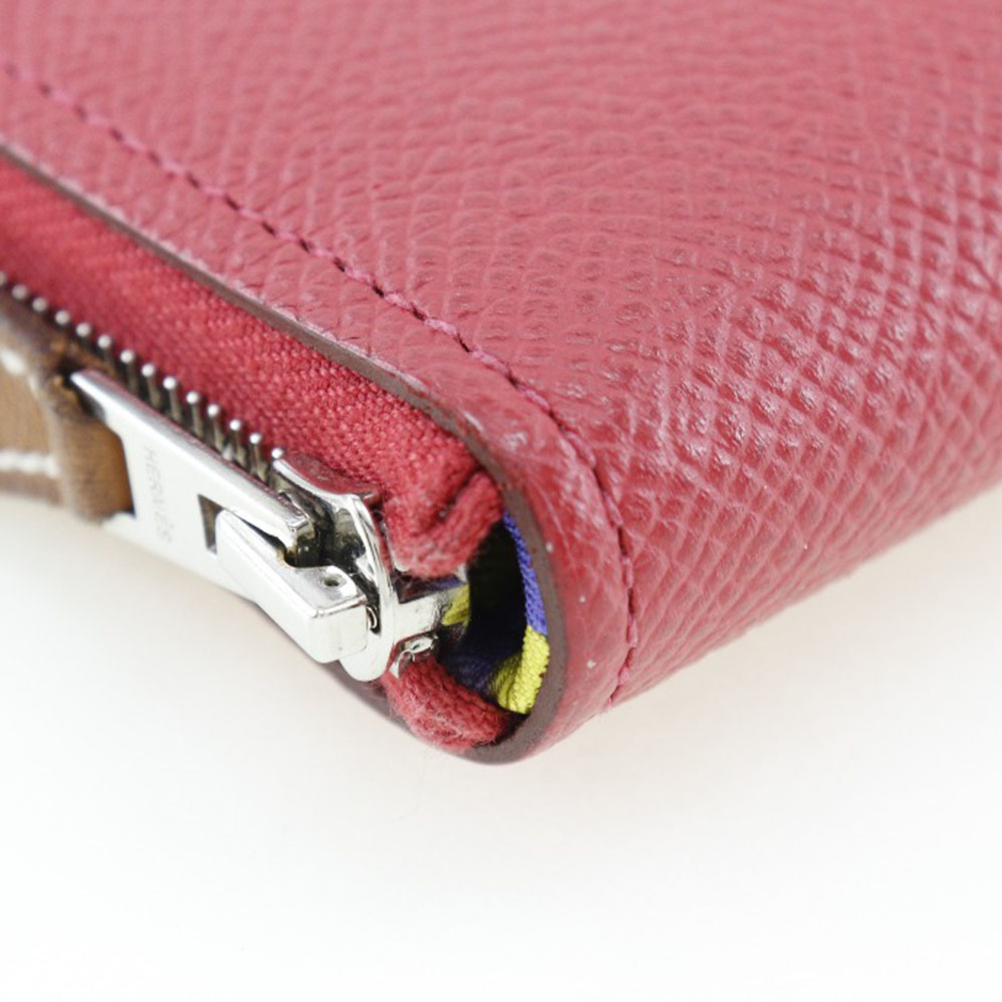 Hermes Azap Silk In Long Vo Epsom x Bougainvillea Red/Purple X Women's Wallet
