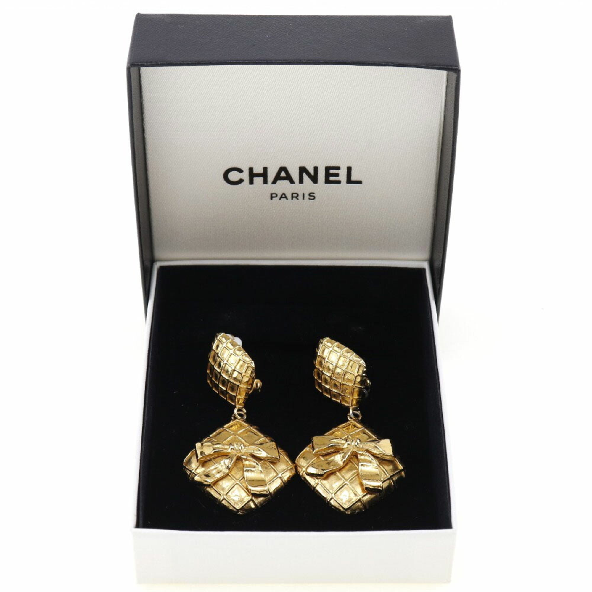 Chanel Quilted Gold Plated Ladies Earrings