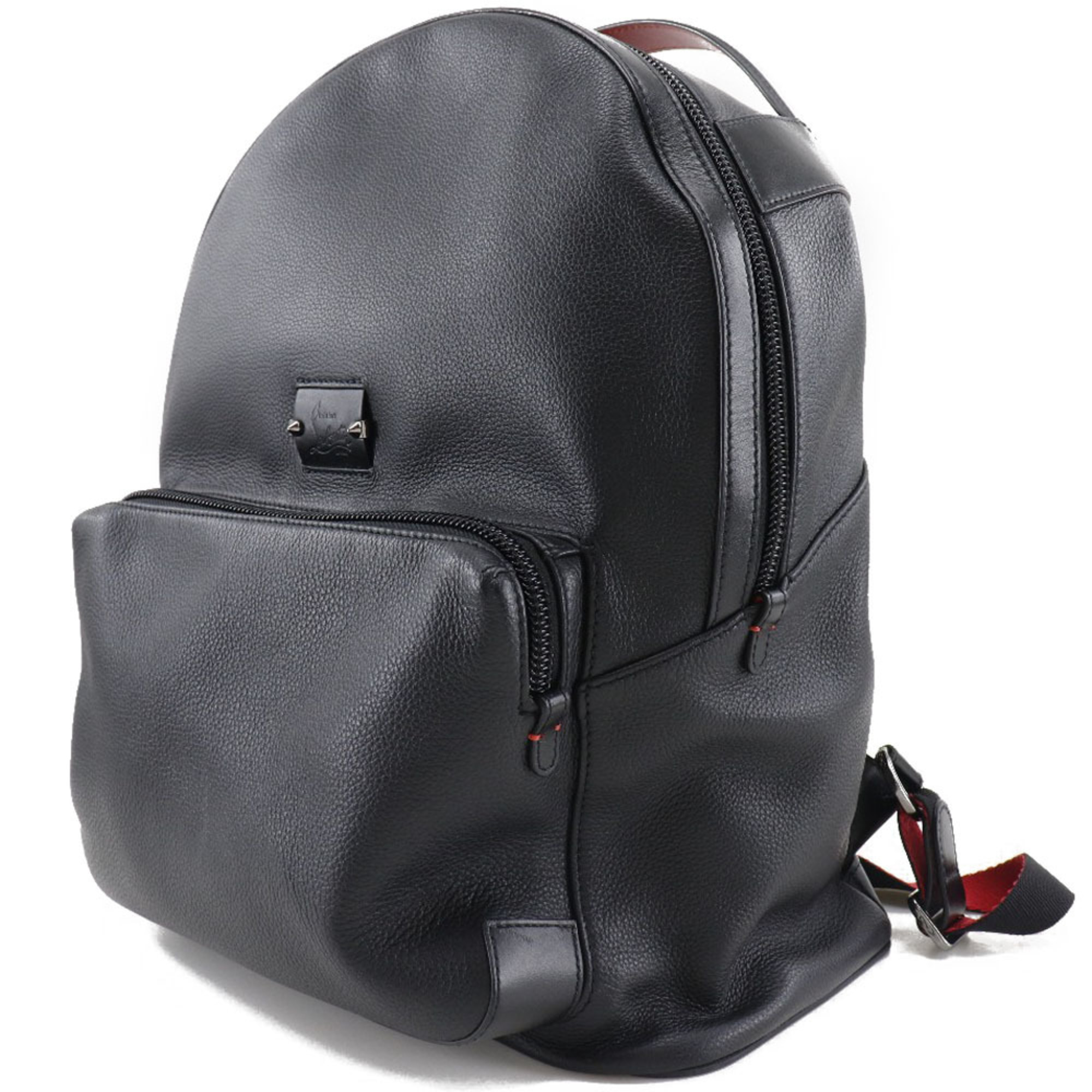 Christian Louboutin Backpack with Buckle Bi Studs 1185129CM53 Leather Black Unisex Rucksack/Daypack