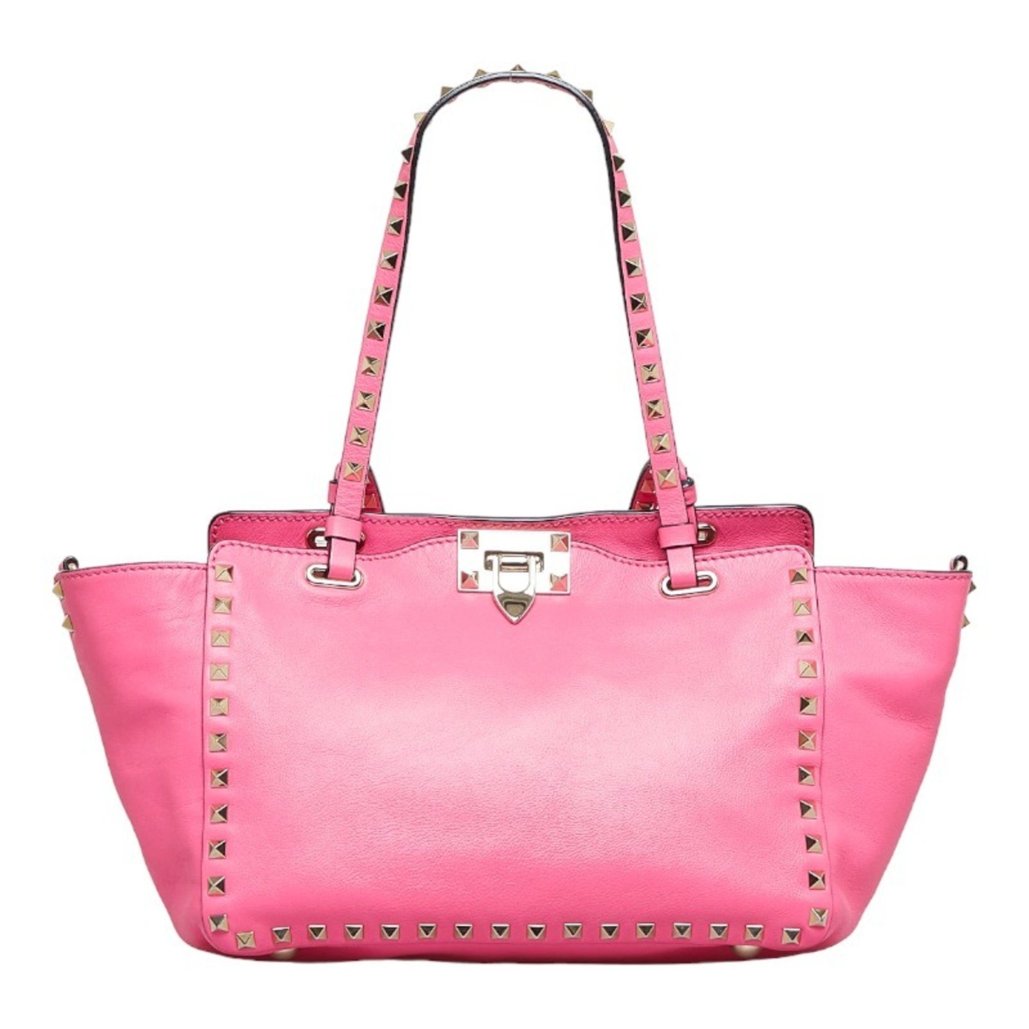 Valentino Rockstud handbag shoulder bag pink leather ladies VALENTINO