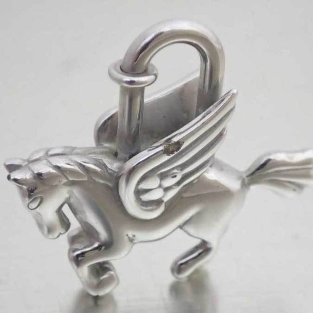 Hermes HERMES Cadena Charm Pegasus Metal Silver Women's e54519a