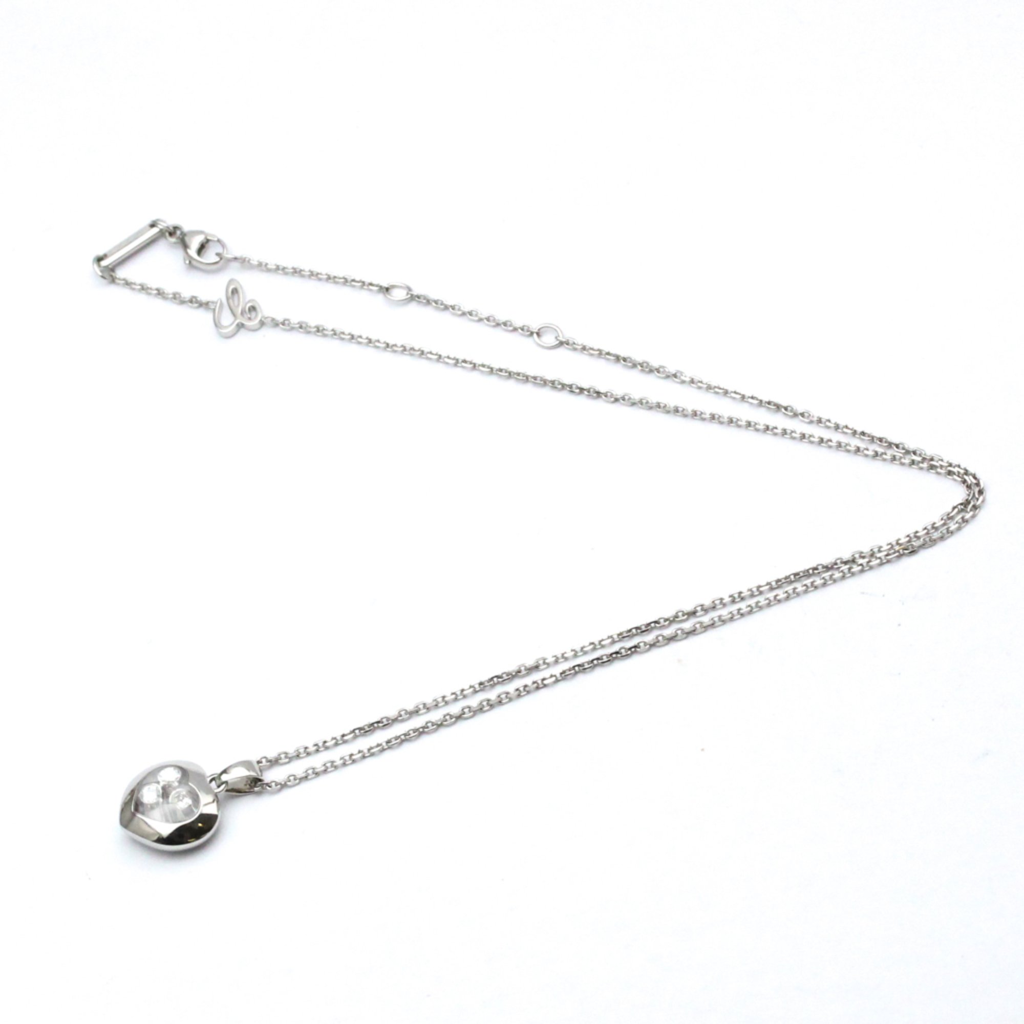 Chopard Happy Diamond Heart Necklace 799203 White Gold (18K) Diamond Men,Women Fashion Necklace (Silver)