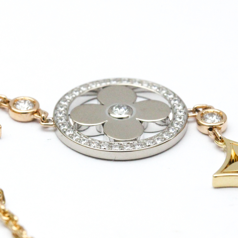 Louis Vuitton Charm White Gold Bracelet Q95145
