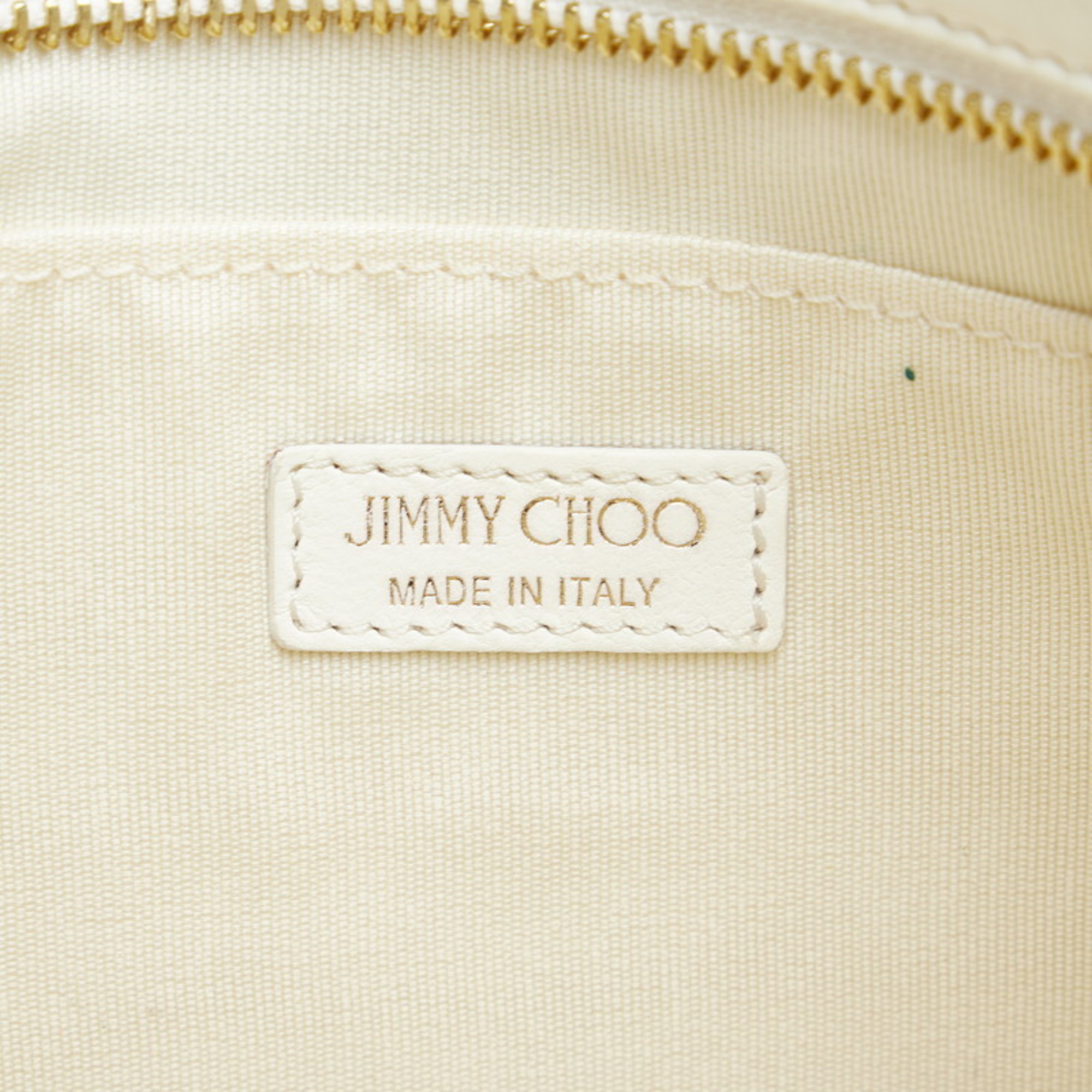 Jimmy Choo Zena Star Studs Clutch Bag Second White Red Leather Ladies JIMMY CHOO