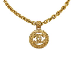 Chanel coco mark round necklace gold plated ladies CHANEL