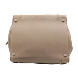 CELINE Celine Small Square Luggage Phantom Handbag Leather Beige Etoupe Tote Bag