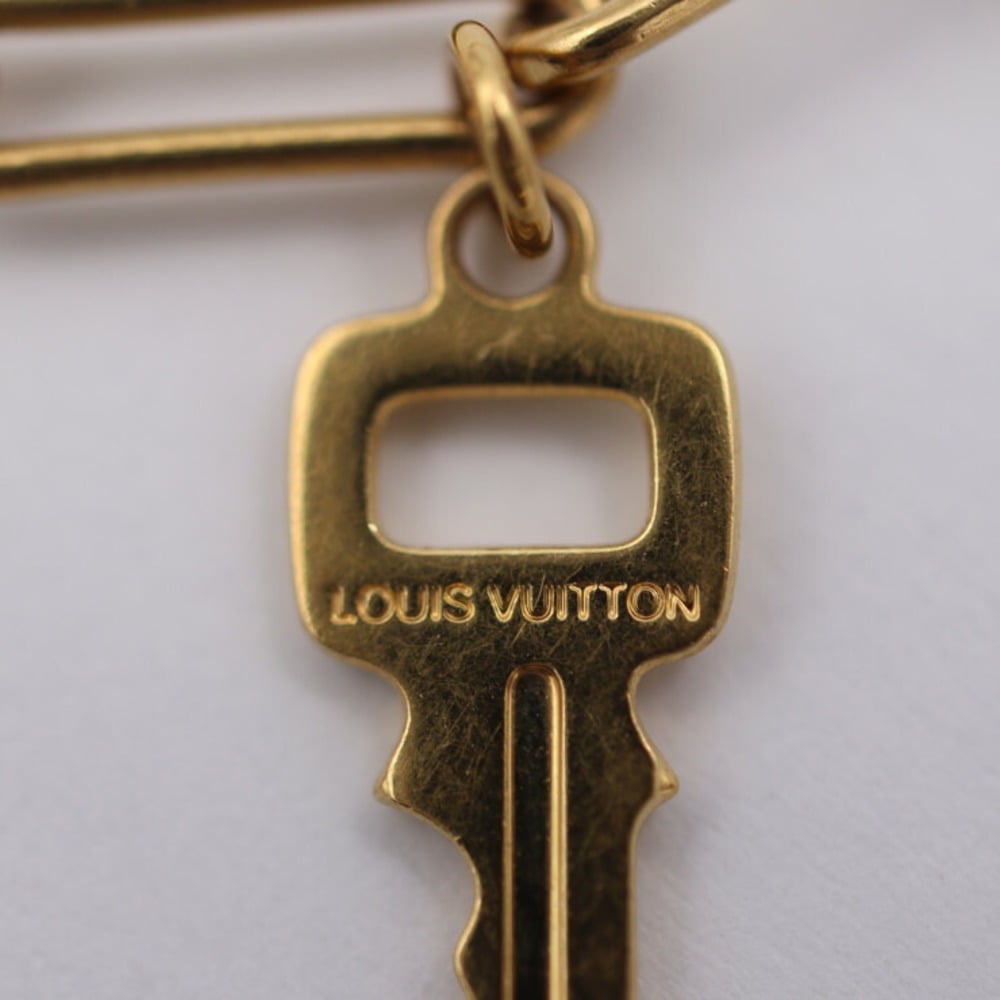 LOUIS VUITTON M8140F Brasserie LV Padlock Bracelet Rose Pink Leather Near  Mint