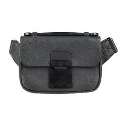 LOUIS VUITTON Louis Vuitton S Lock Sling Bag Monogram Waist M58487 Taurillon Leather Noir Pouch
