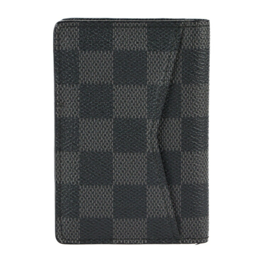 LOUIS VUITTON Louis Vuitton Organizer de Poche Damier Graphite Card Case  N63143 PVC Leather Gray Black