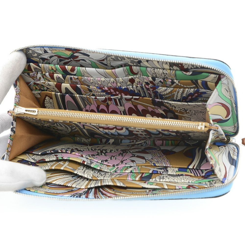 HERMES Azapp Long Silkin Epsom leather/Silk Gold □P Engraving Wallet 5 –  BRANDSHOP-RESHINE