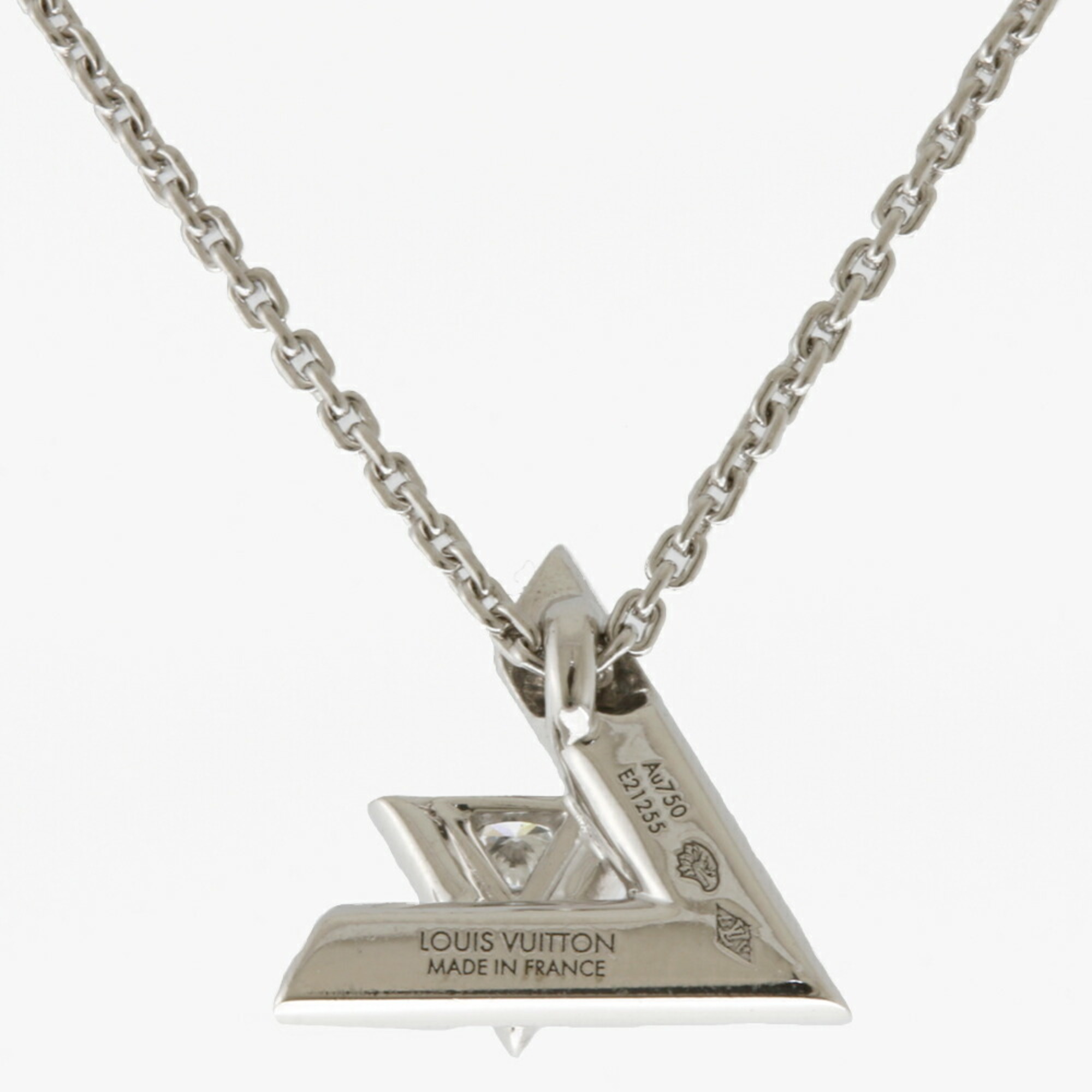 Louis Vuitton LOUIS VUITTON Pandantif LV Volt One PM Necklace 18K K18 White Gold Diamond Women's