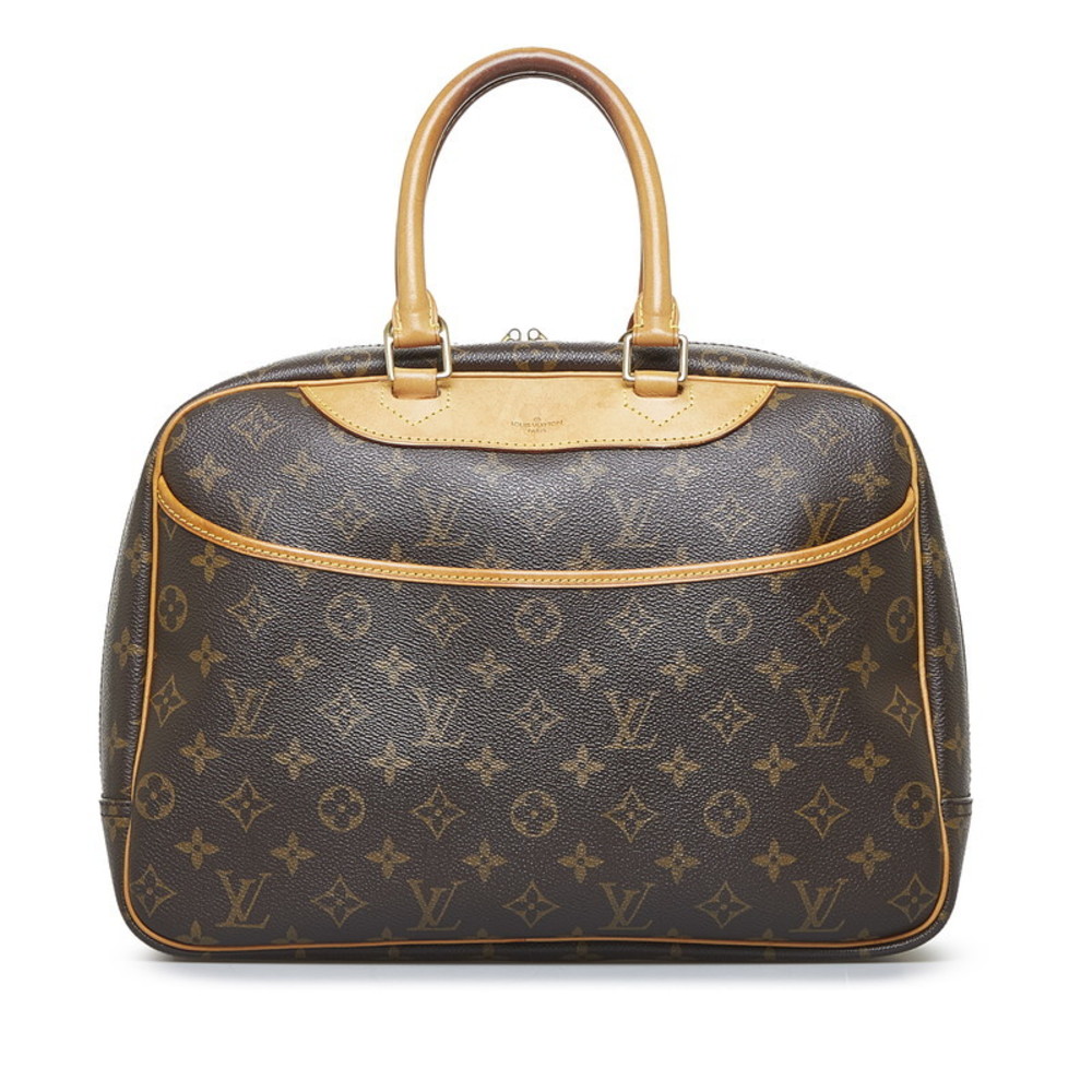 Louis Vuitton Monogram Deauville Handbag M47270 Brown PVC Leather