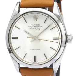 Vintage ROLEX Air King 5500 Steel Leather Automatic Mens Watch BF561697