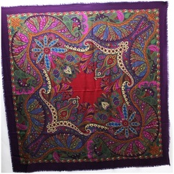 Gucci stole scarf muffler paisley pattern purple x multicolor GUCCI ladies