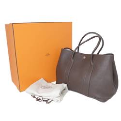 HERMES Hermes Garden PM Handbag Tote Bag Negonda Brown