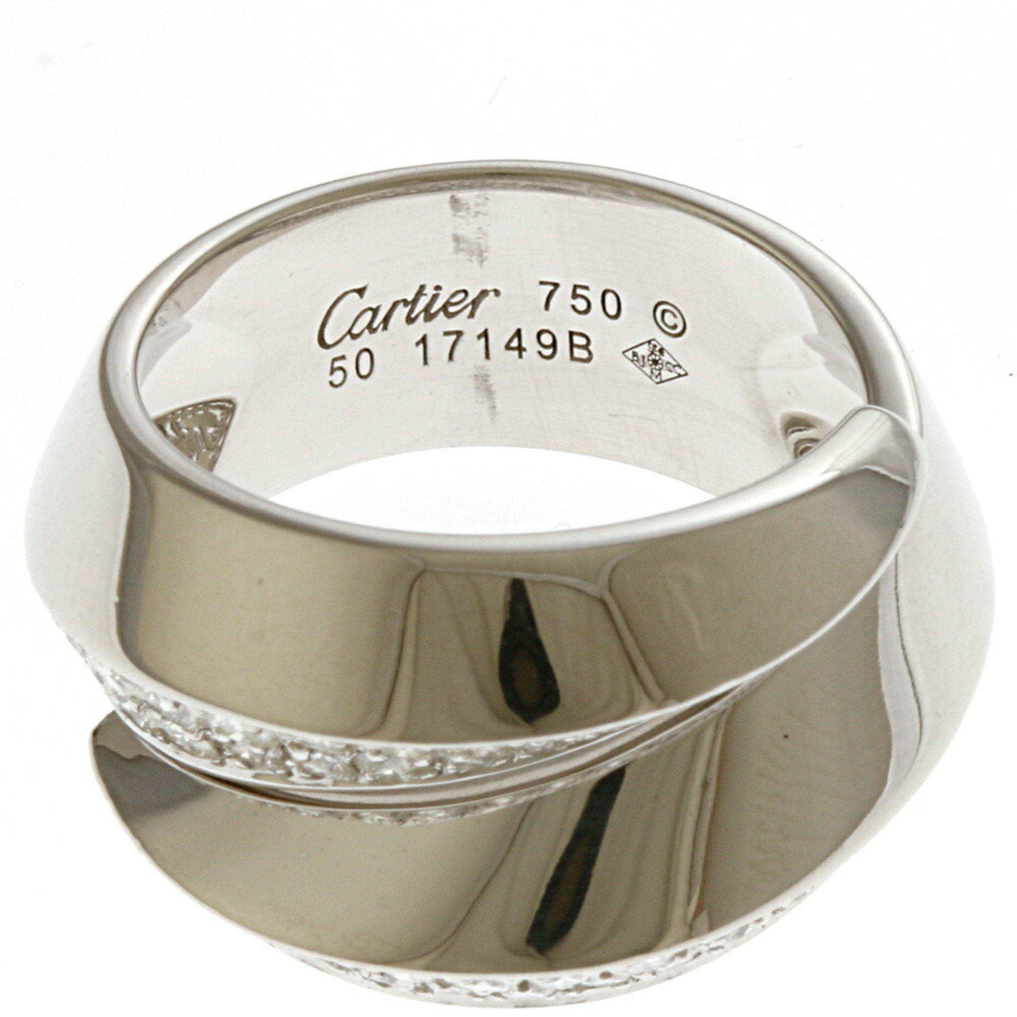 Cartier CARTIER Panthere Griff Ring No. 10.5 18K K18 White Gold Diamond Women's