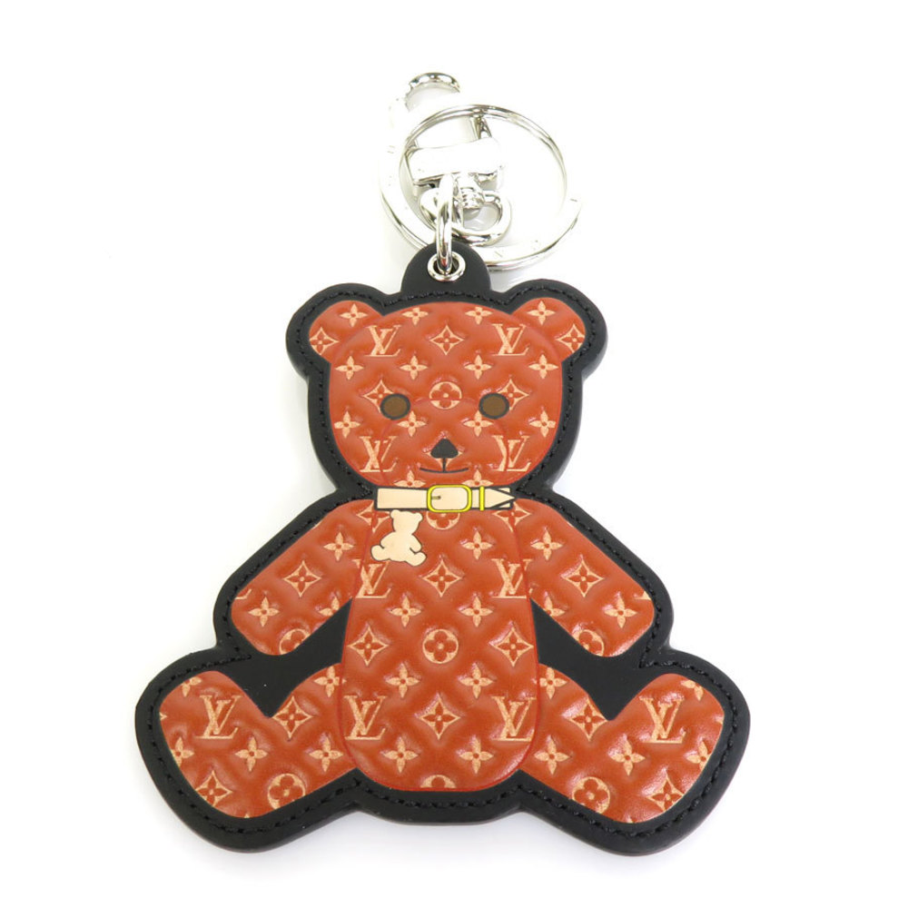 LOUIS VUITTON Porte Cle Xmas 2018 Teddy Bear Monogram Bag Charm Key Chain  Holder