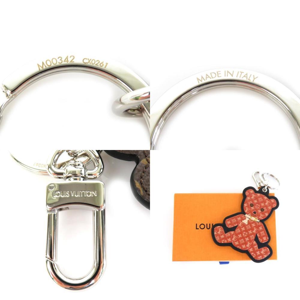 LOUIS VUITTON Monogram Teddy Bear Key Ring Bag Charm 412221